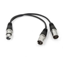 Good Quality 3PIN XLR Y Cable Splitter 1 Female To 2 Male XLR Cable